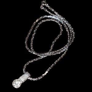 Elegant Silver Necklace with Crystal Pendant